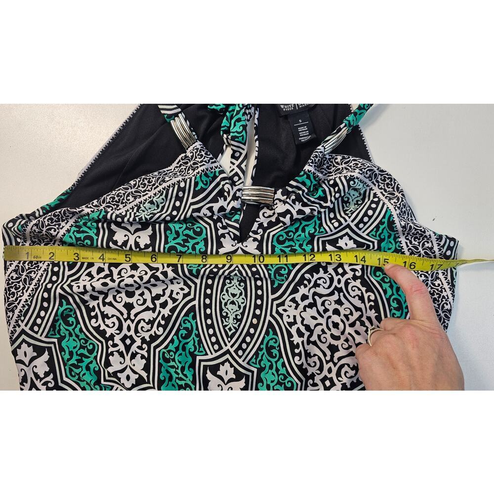 Whbml Maxi Dress geometric Keyhole Sleeveless Green Long jewel embellished Small - Picture 9 of 10